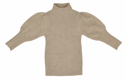 RIBBED DOLEMAN SLEEVE SWEATER IVORY or BROWN