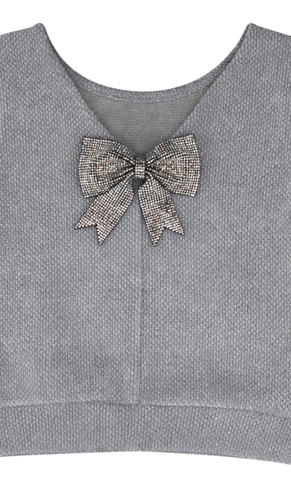 BOW BACK SWEATER BLUE