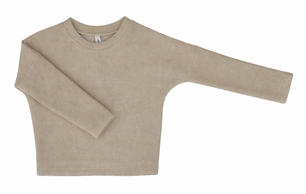 SHIMMER LONG SLEEVE SWEATER IVORY