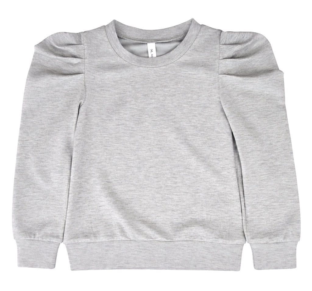 PUFF SHOULDER SWEATSHIRT GREY