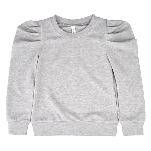 PUFF SHOULDER SWEATSHIRT GREY