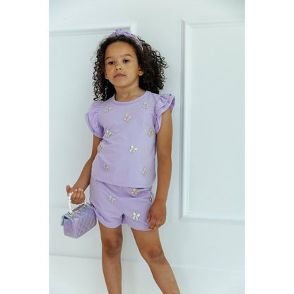 Lavender Pretty Bows Short Set