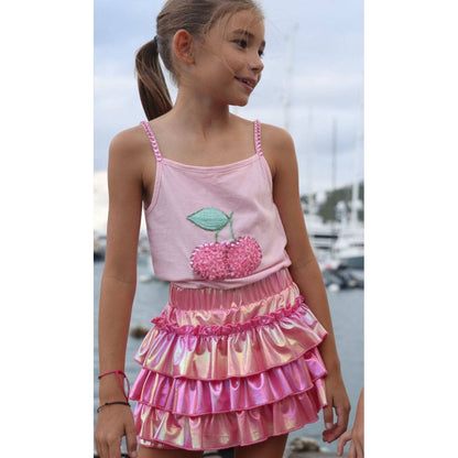 Hologram Ruffle Skort