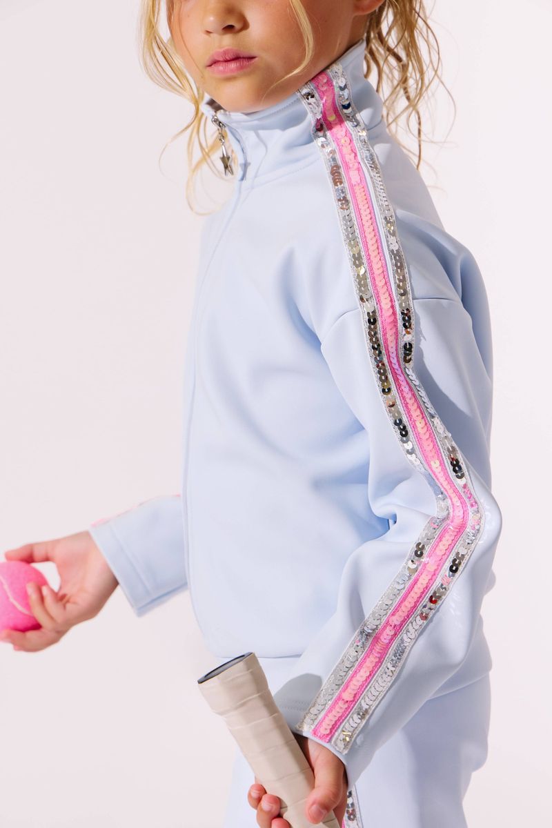 Rainbow Stripe Soft Scuba Tracksuit Blue