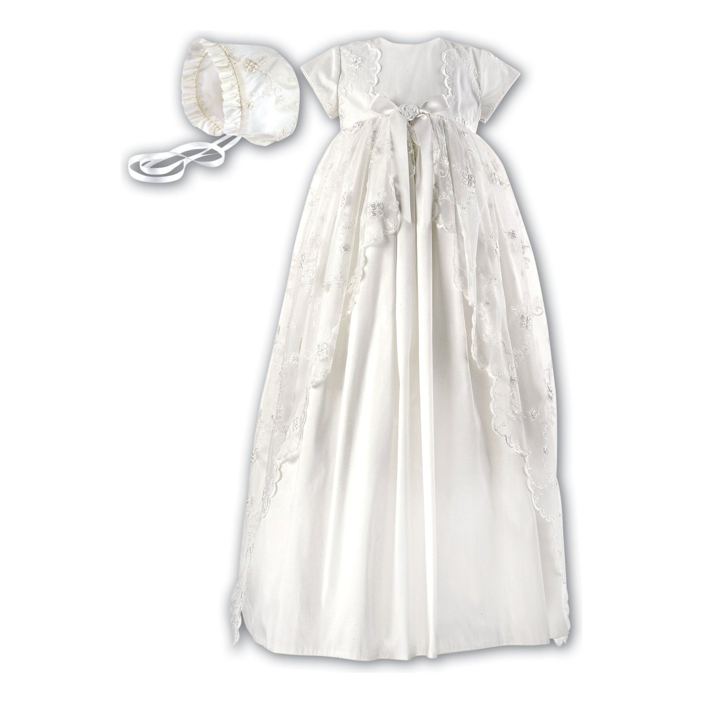 Christening Gown w/Bonnet, Vintage Lace, Ivory