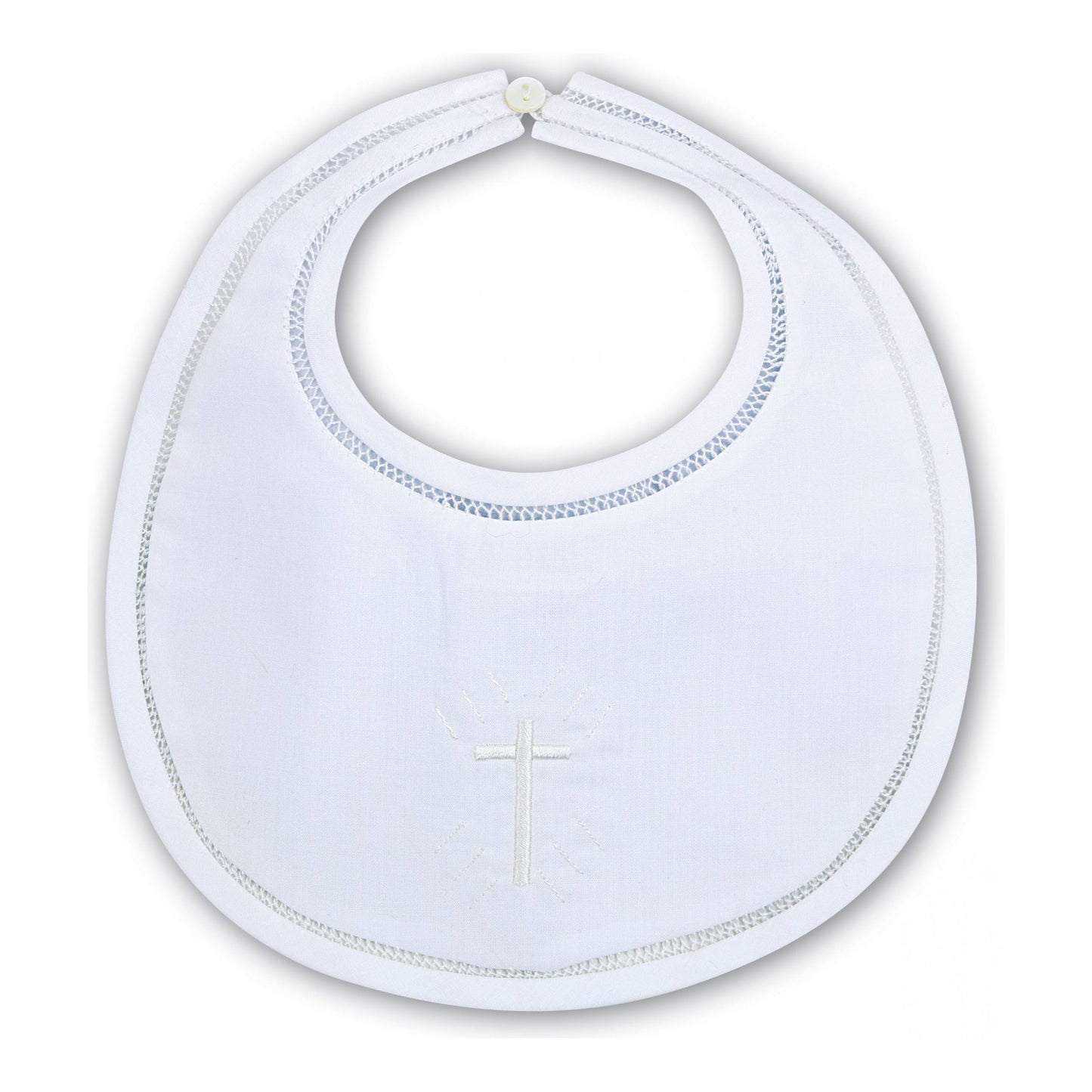 Bib White w/Appliqued Cross