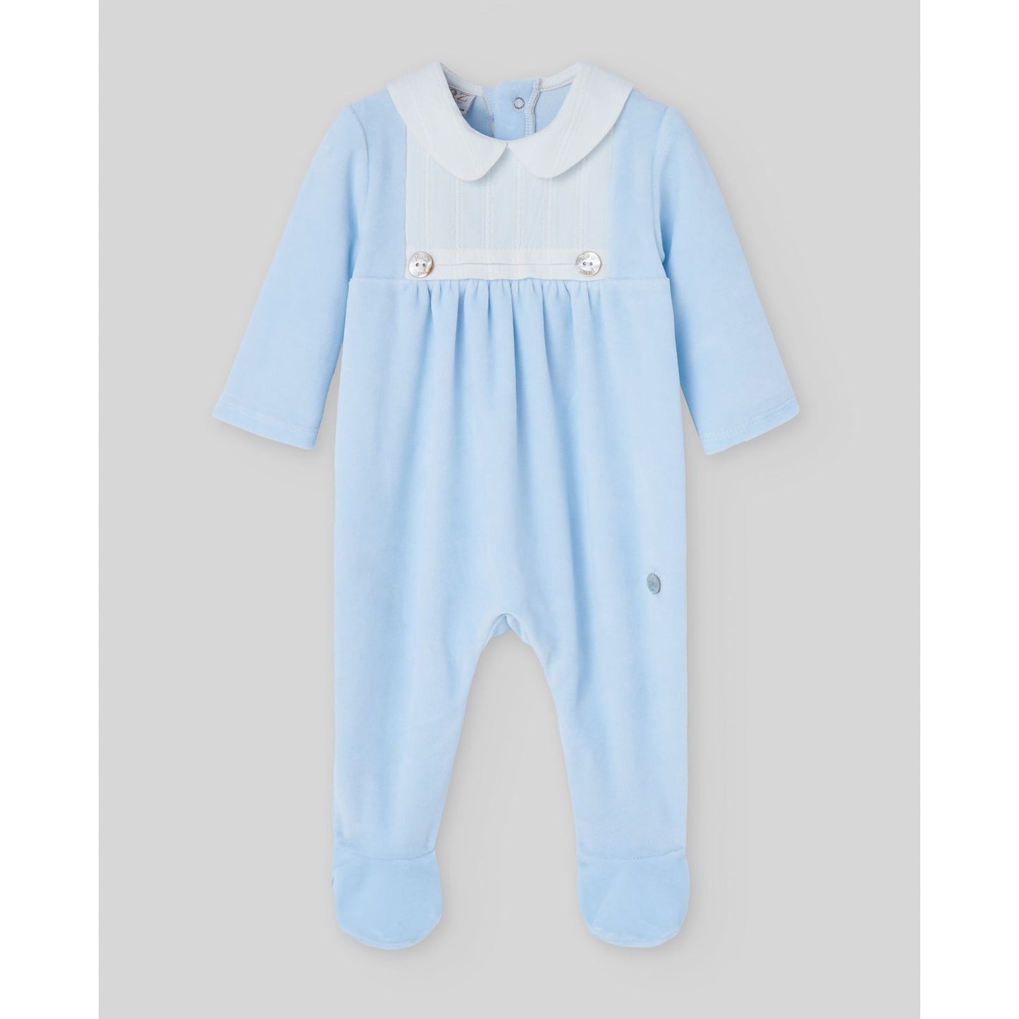 Light Blue Velour Footie