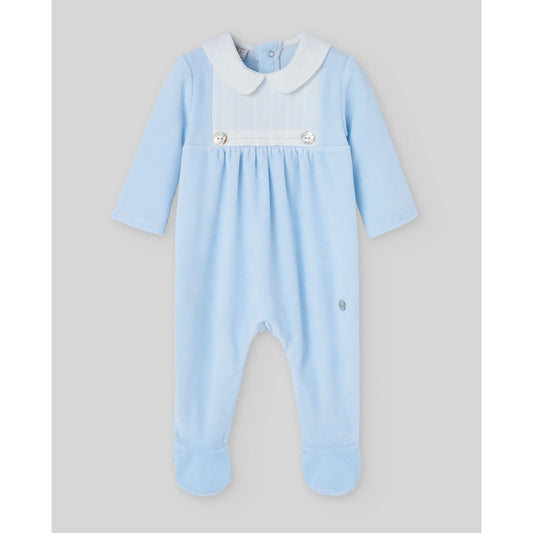 Light Blue Velour Footie