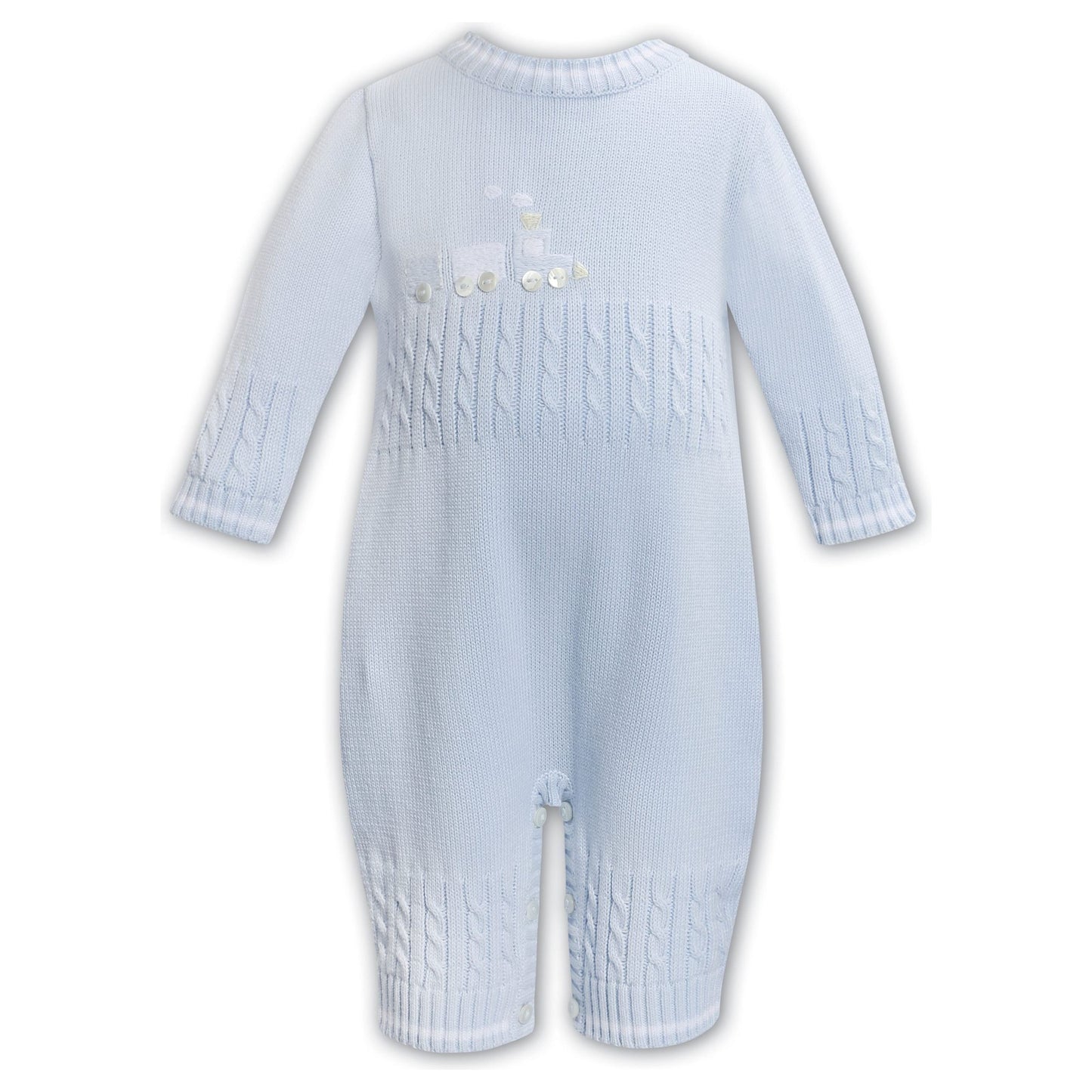 Infant Boys Knit Romper w/Train Applique