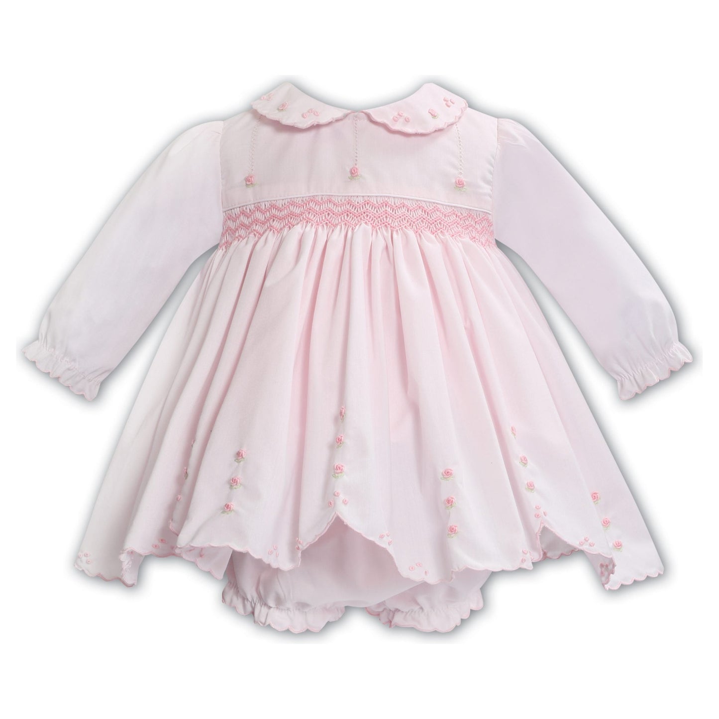 Dress & Panty Pink Hand Emb and Smocked