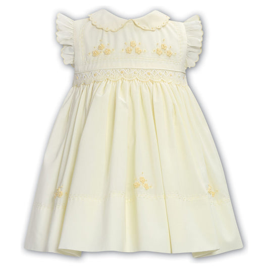 Lemon Dress w/Hand Emb and Hand Smocking