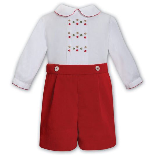 BOYS SHORTALL RED/WHITE