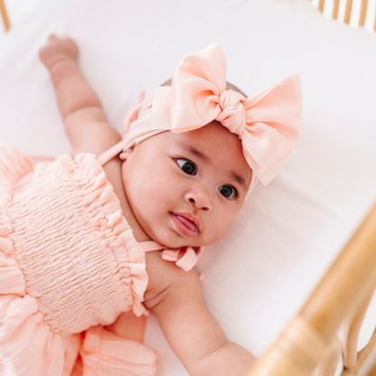 Baby Bling® Satin FAB® soft nylon headband with satin bow