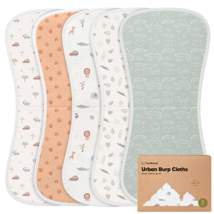 KeaBabies 5-Pack Urban Burp Cloths