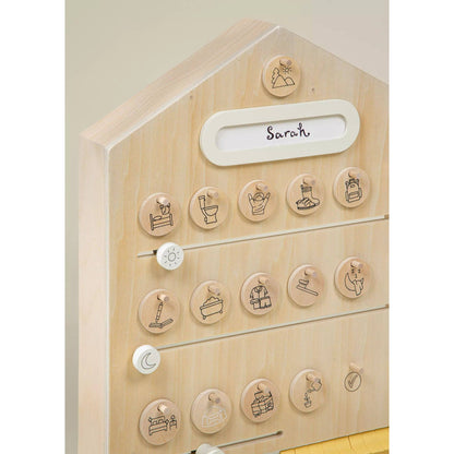 Wooden Routine, Tasks and Rewards Board for Kids 3-in-1