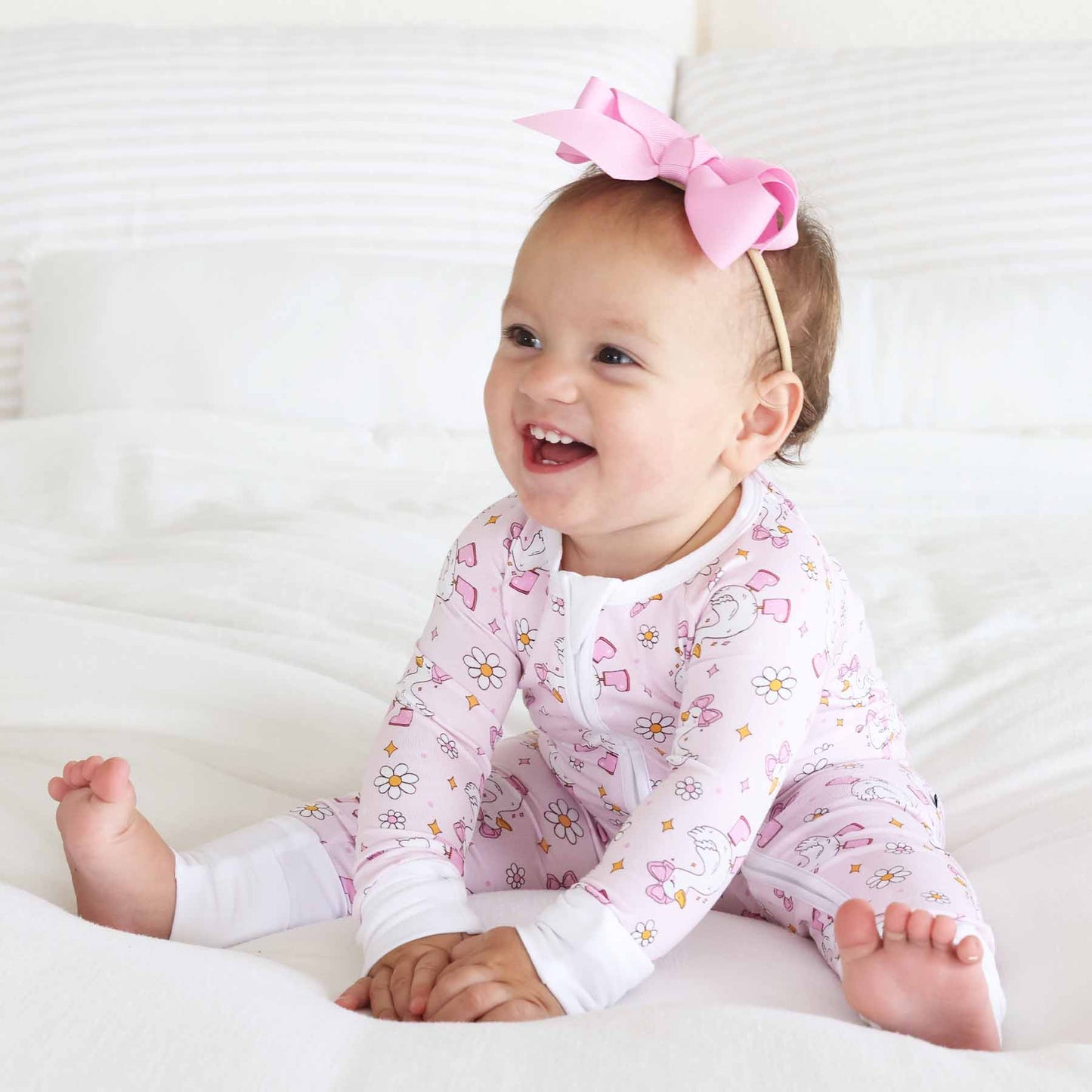 Silly Goose Convertible Zip Romper | Pink