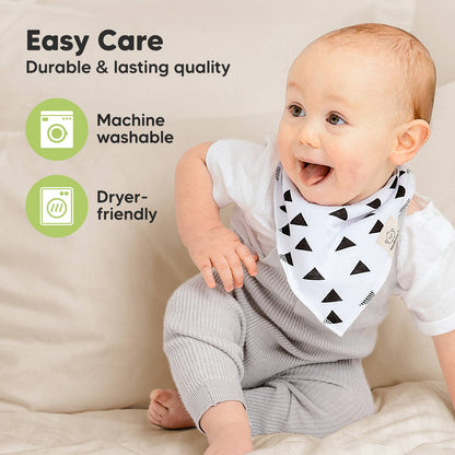8-pack Baby Bandana Bibs for Boys and Girls