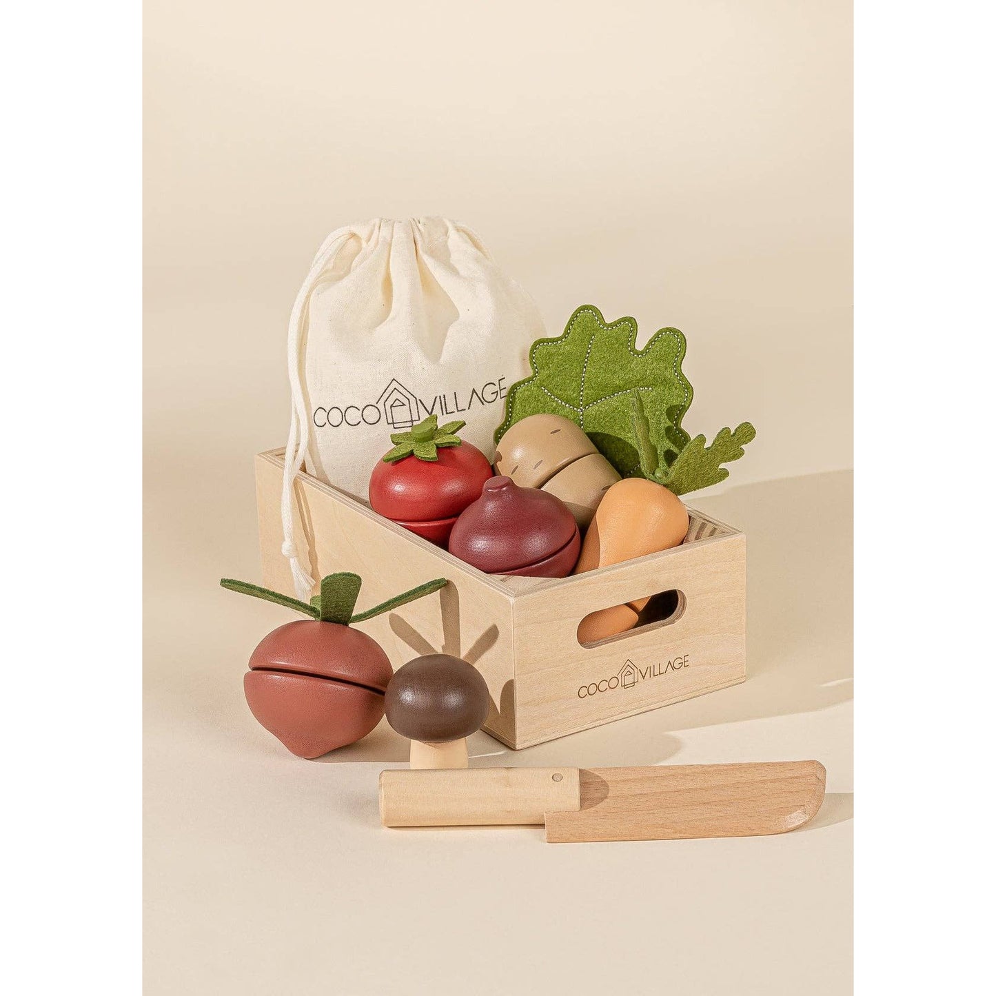 Wooden Vegetables Playset