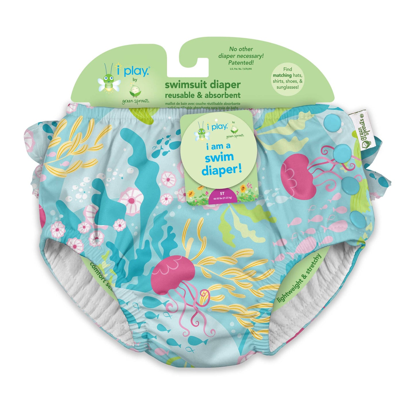 Ruffle Snap Reusable Swimsuit Diaper