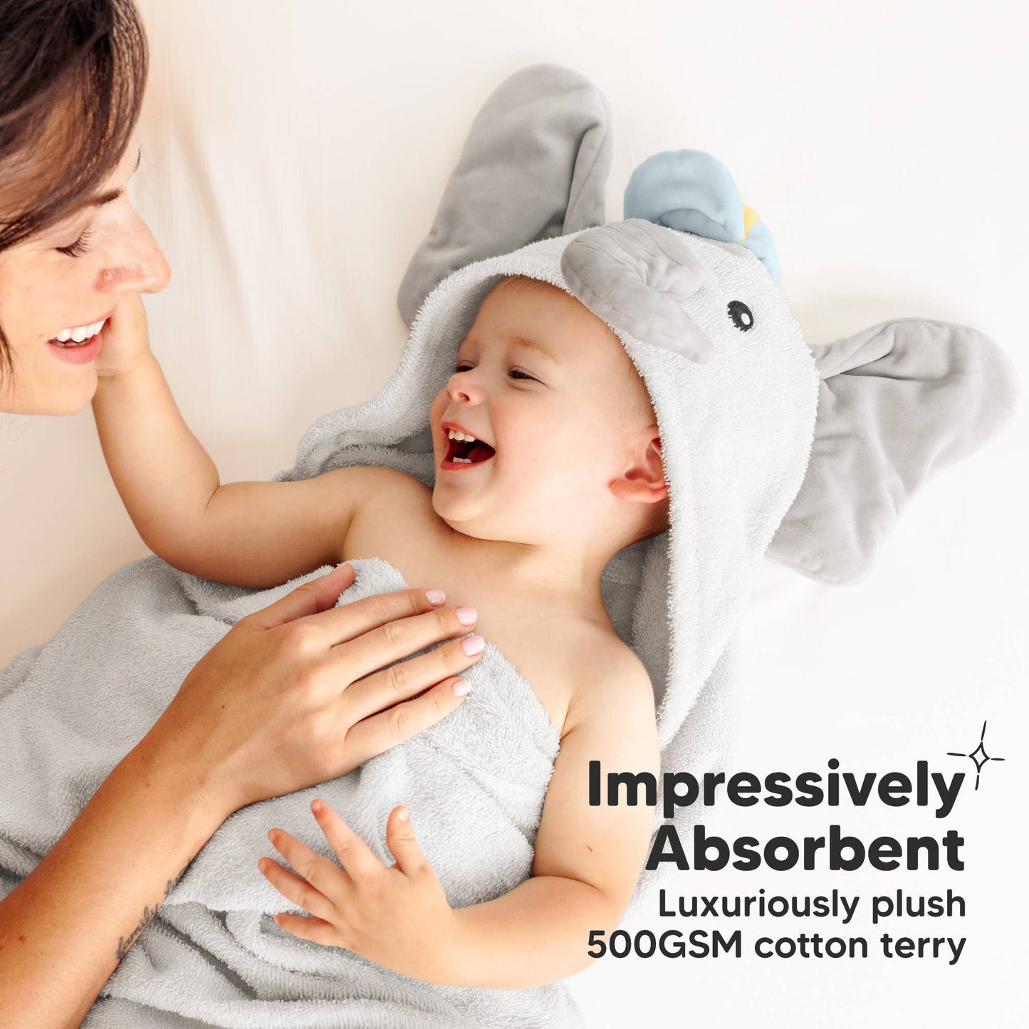 Playpals Hooded Baby Bath Towels for Newborn