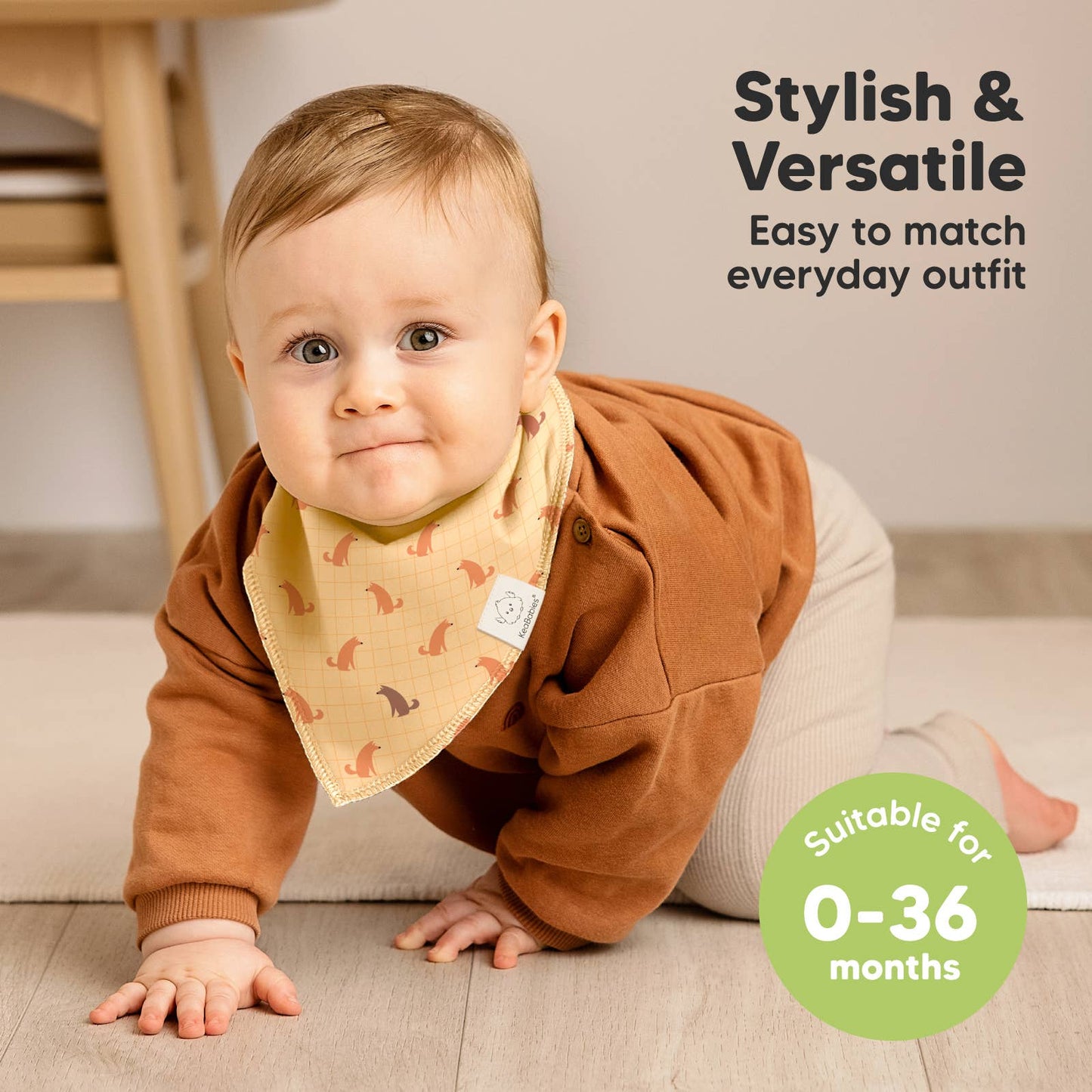 8-pack Baby Bandana Bibs for Boys and Girls