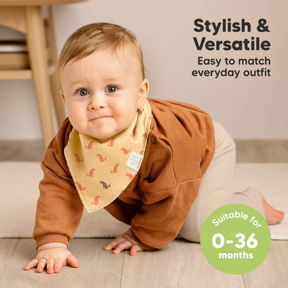 8-pack Baby Bandana Bibs for Boys and Girls