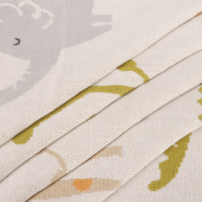 Jungle Friends - Jacquard Sweater Knit Baby Blankets