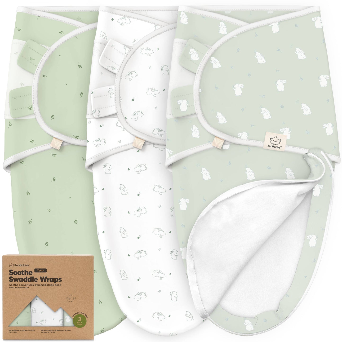 3pk Soothe Zippy Baby Swaddles 0-6 Months,Newborn Sleep Sack