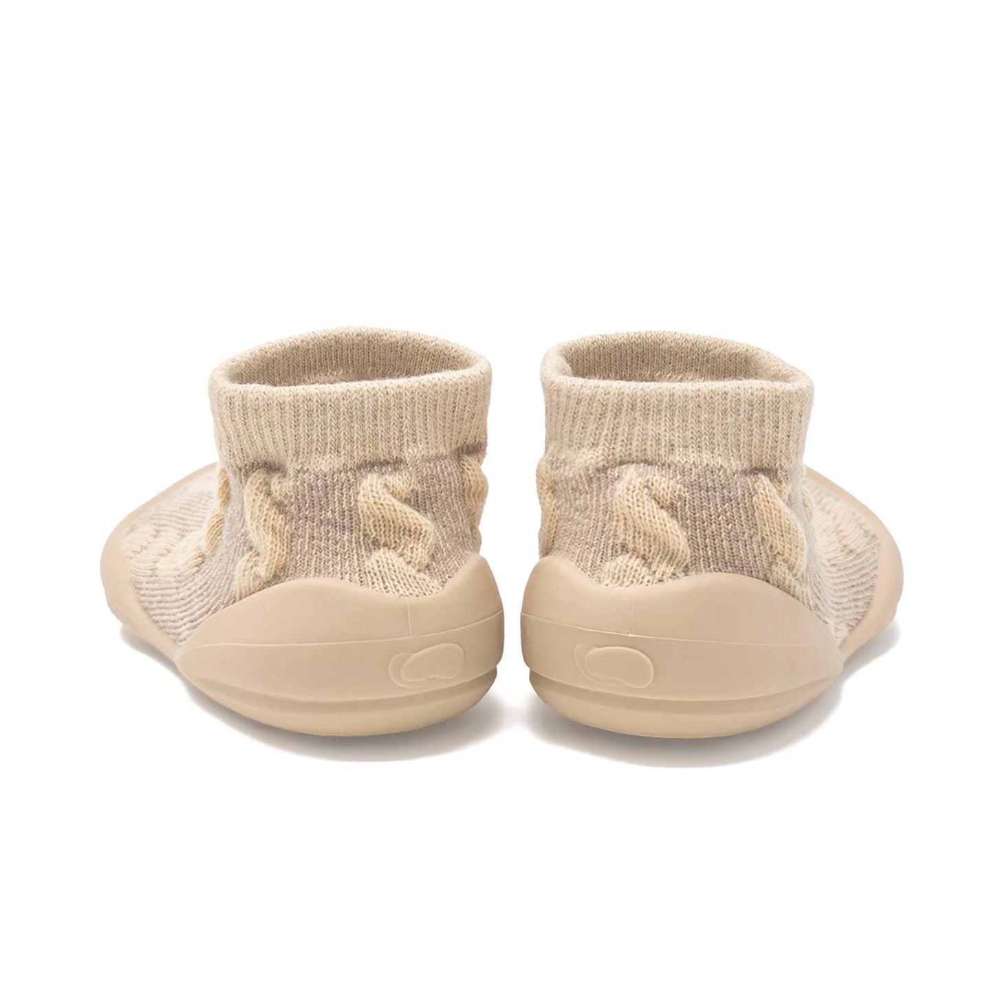 Komuello first walker baby sock shoes - Cable- Dark Beige