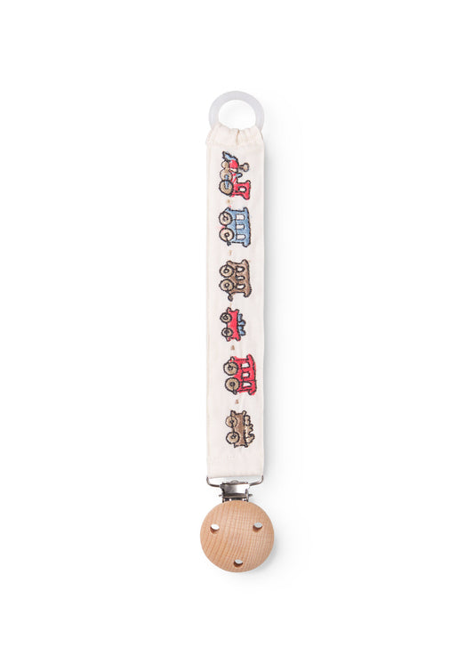 Alo Embroidery - Pacifier Cord, Trains Emb