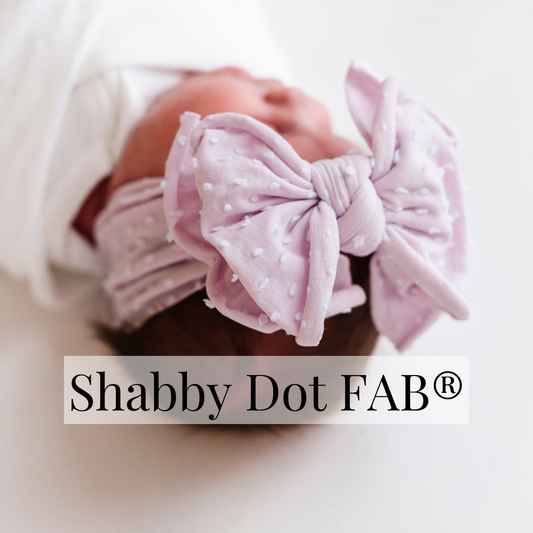 Baby Bling® Shabby Dot FAB-BOW-LOUS® soft nylon bow headband