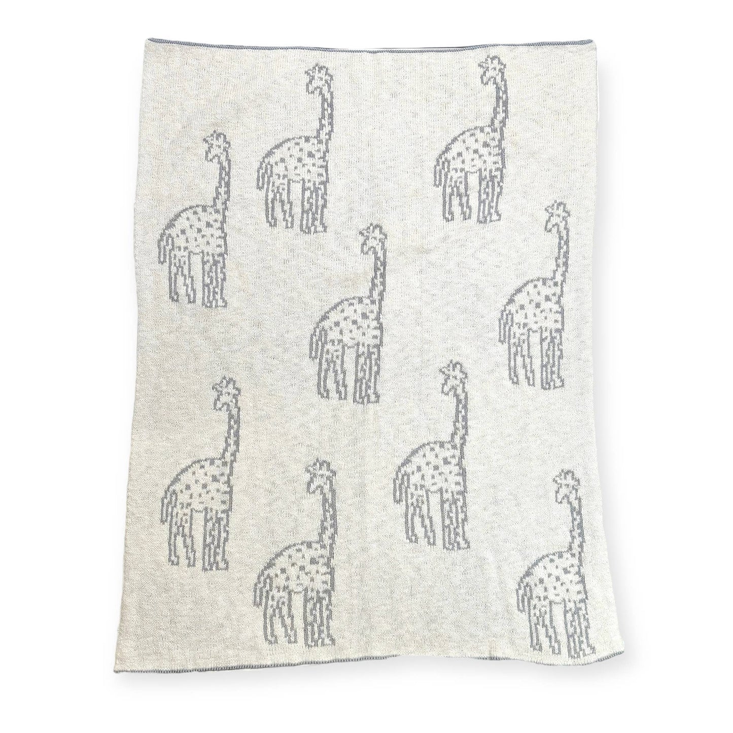 Giraffe-Organic REVERSIBLE Jacquard Knit Baby Blanket