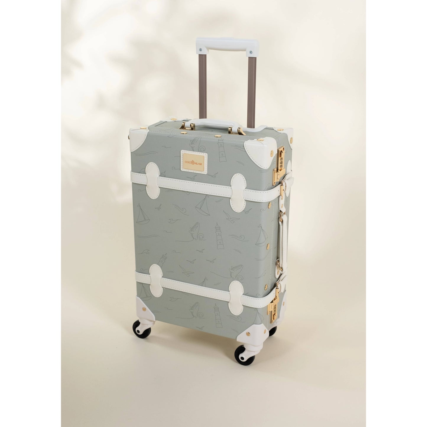 Vegan Leather Carry-On Suitcase - Ocean