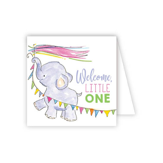 Welcome Little One Elephant Enclosure Card