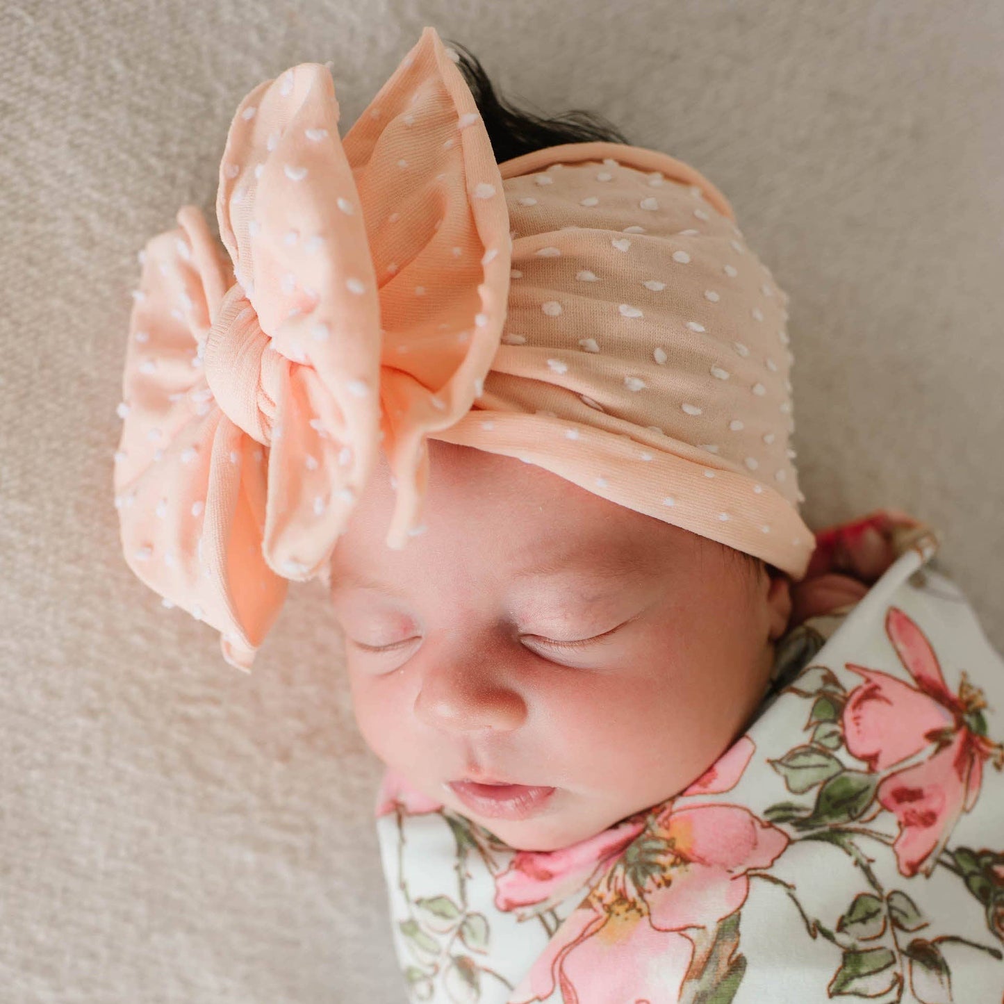Baby Bling® Shabby Dot FAB-BOW-LOUS® soft nylon bow headband