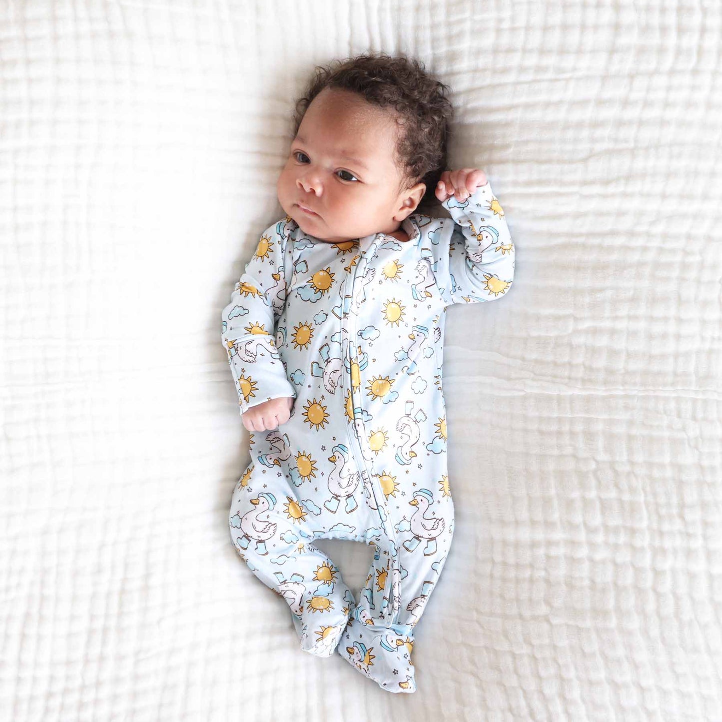 Silly Goose Zipper Footie | Blue