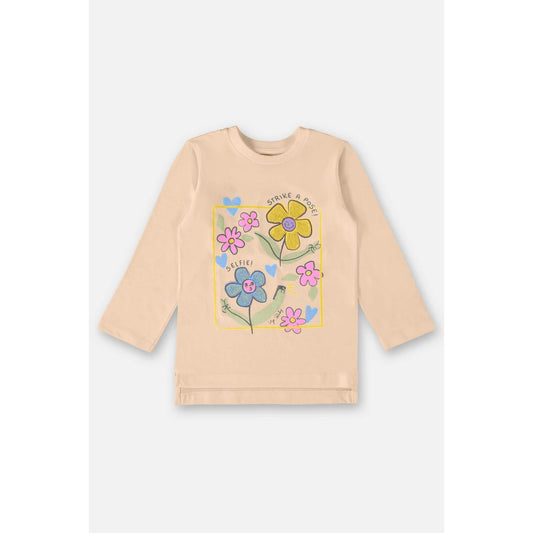 Long Sleeve Girls Tee Flower Power