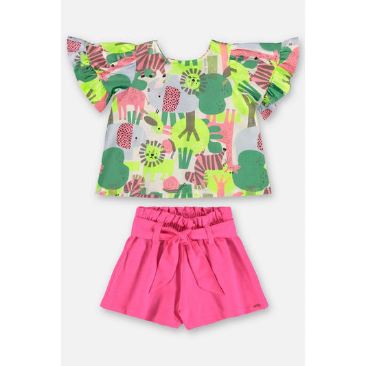 Girl's Set with Blouse and Shorts