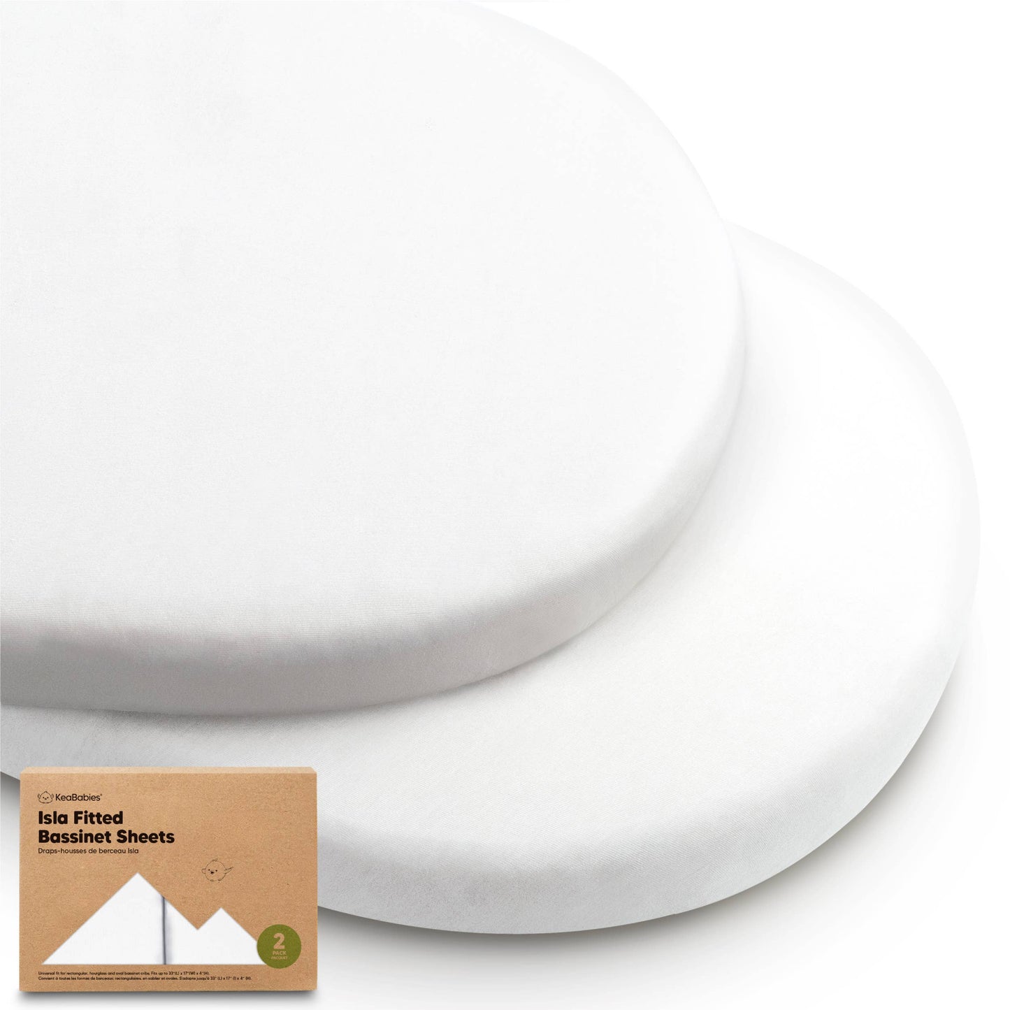 Isla Bassinet Mattress Sheets Fitted for Baby Girls, Boys