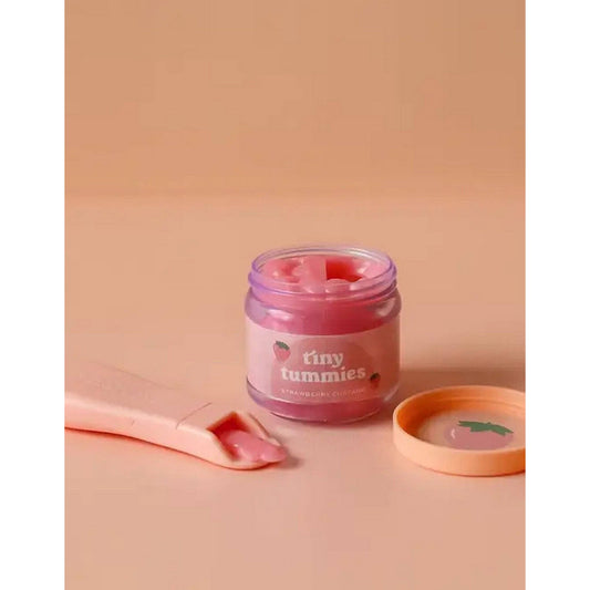 Tiny Tummies - Strawberry jelly food - Jar and spoon - Tiny Harlow