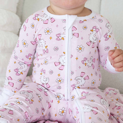 Silly Goose Convertible Zip Romper | Pink