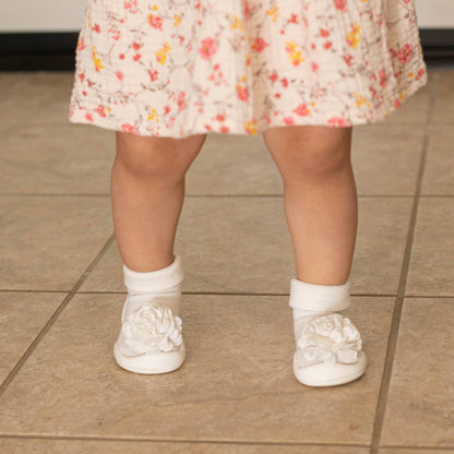 Komuello first walker baby sock shoes - Corsage -Snow