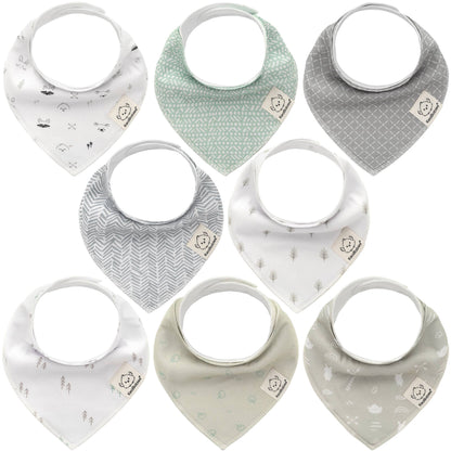 8-pack Baby Bandana Bibs for Boys and Girls