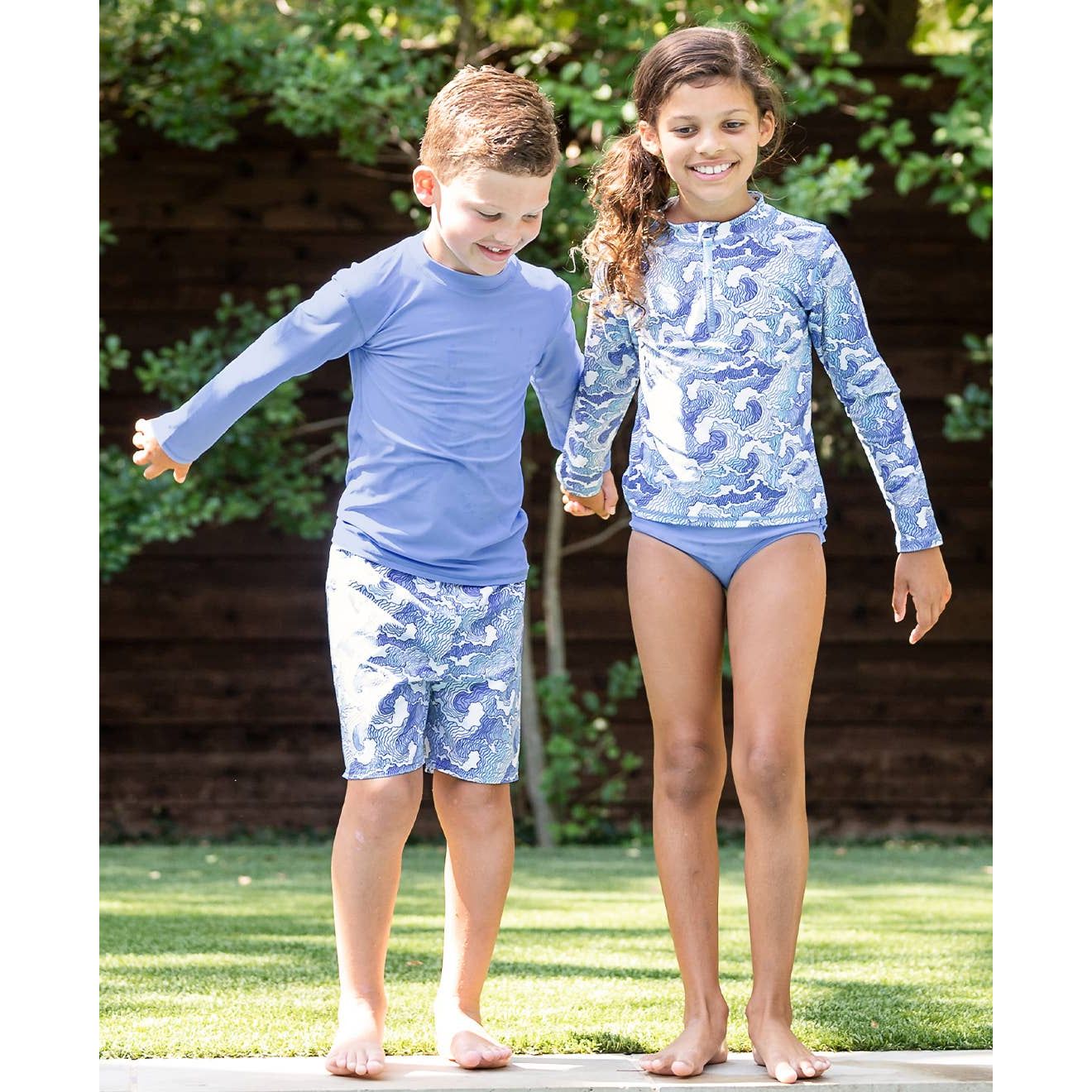 Boys Periwinkle Blue Long Sleeve Rash Guard