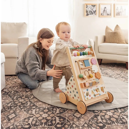 Tiny Land® Versatile Natural Wooden Baby Walker