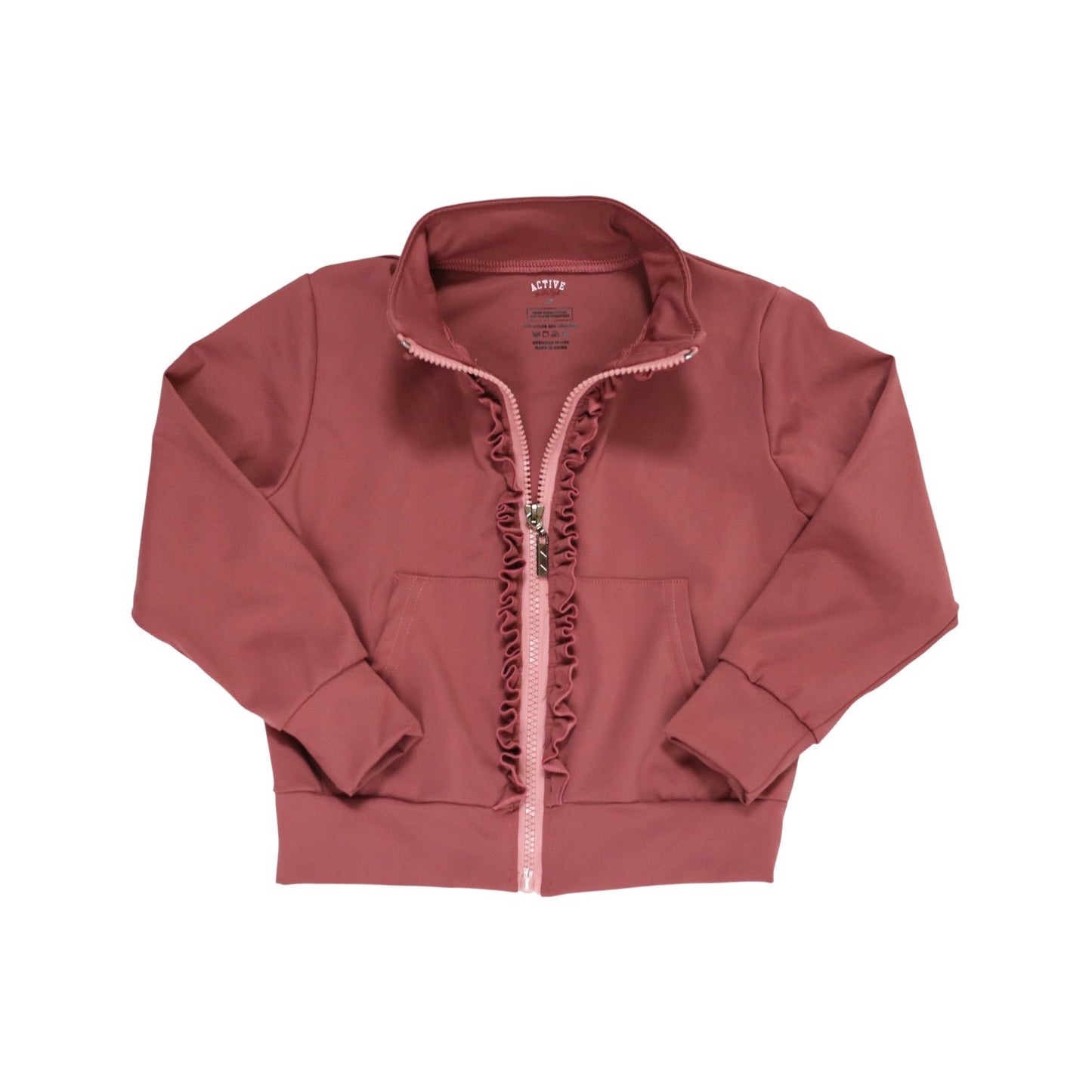Zip Up Jacket Solid Brown