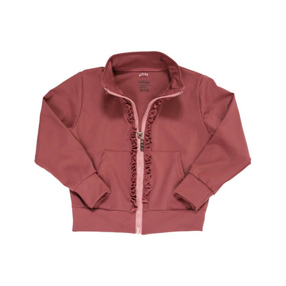 Zip Up Jacket Solid Brown