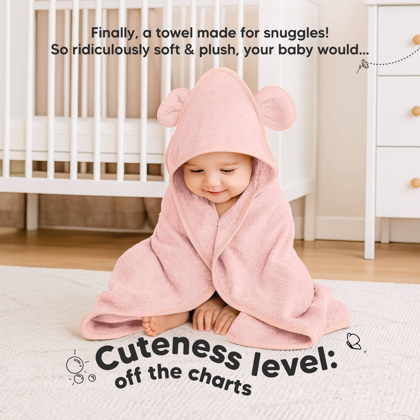 KeaBabies 2-pack Snuggle Baby Hooded Towels