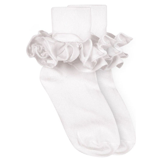 Jefferies Socks Misty Ruffle Lace Turn Cuff Socks 1 Pair