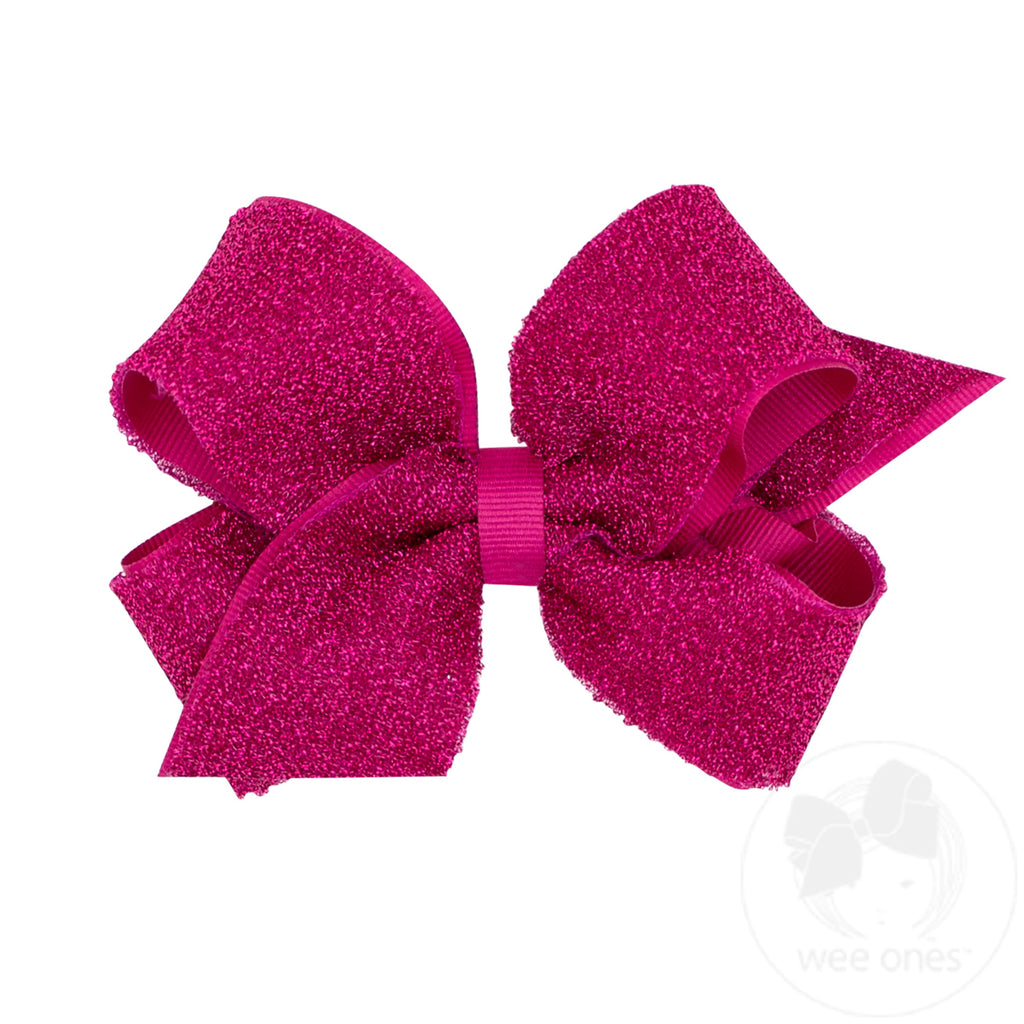 Medium Metallic Lurex with Grosgrain Underlay Hair Bow